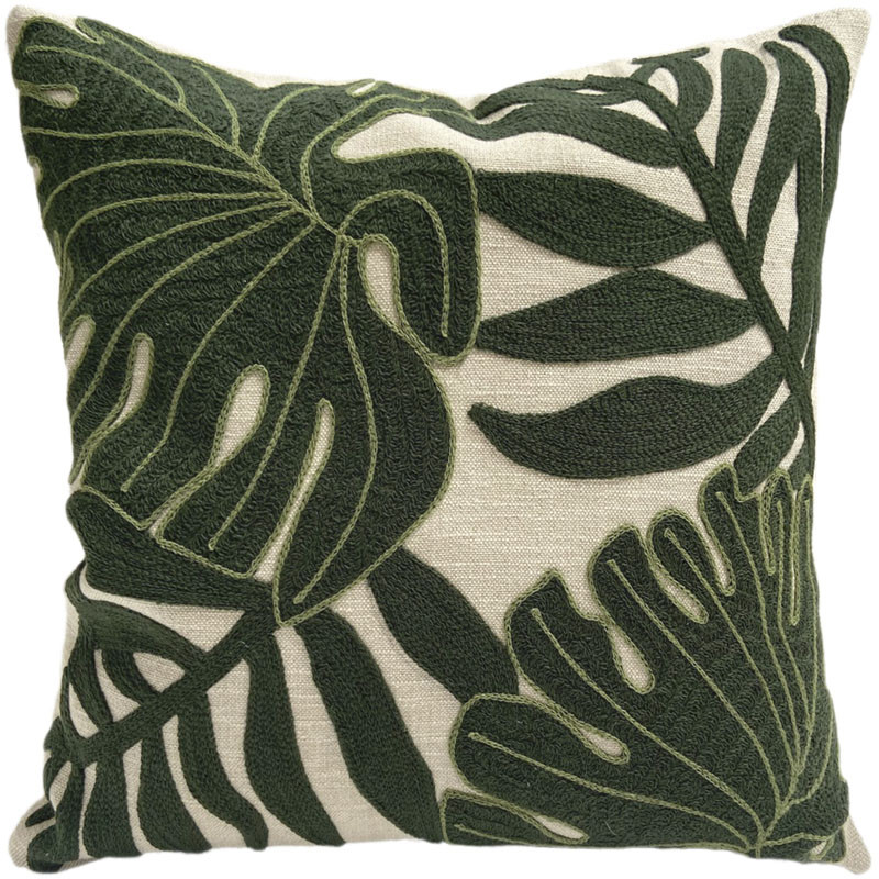 Almofada Bordada AMAZÔNIA Verde Oliva