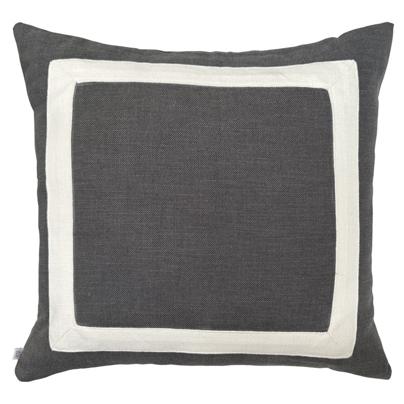 Almofada REQUADROS FAIXA cinza chumbo