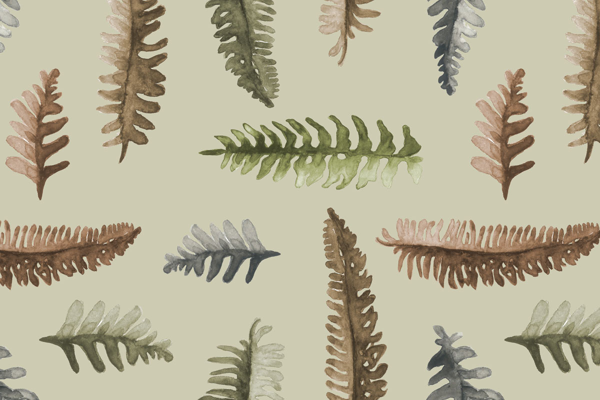 Papel de Parede FOLHAS DE SAMAMBAIA Bege