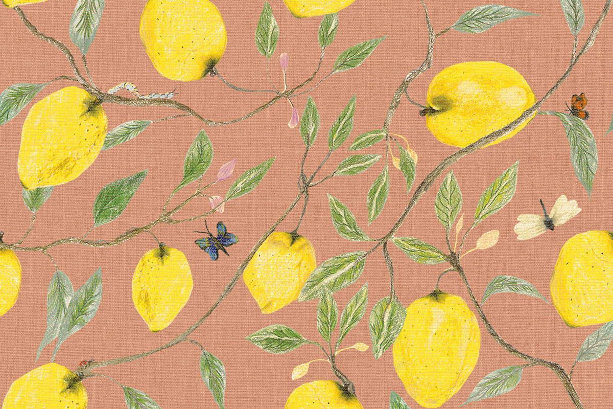 Papel de Parede Limão SICILIANO - Terracota