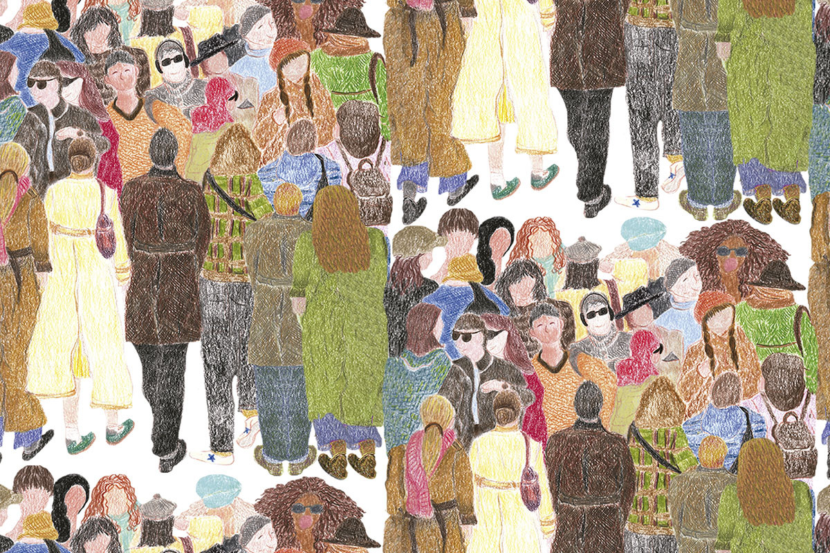 Papel de Parede MULTIDÃO - Branco