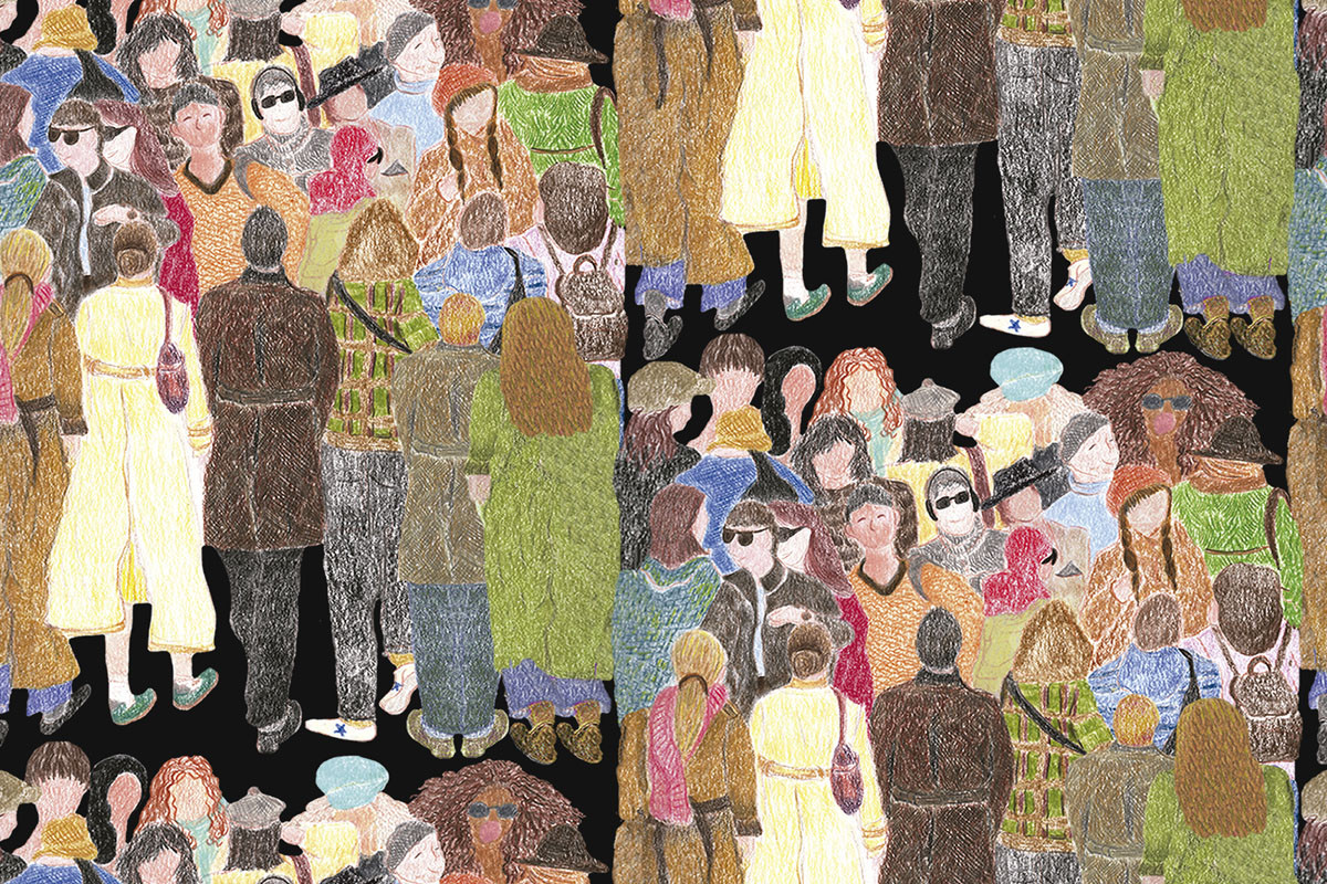 Papel de Parede MULTIDÃO - Preto