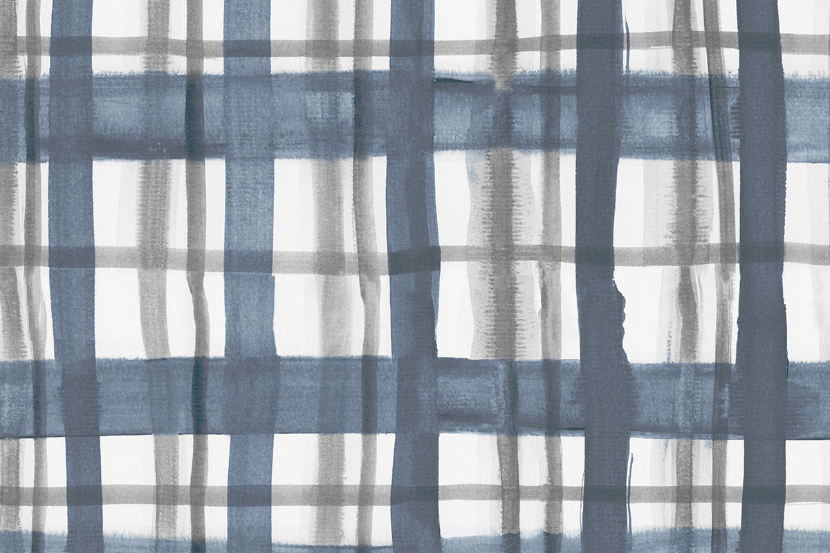 Papel de Parede XADREZ - Azul e Cinza