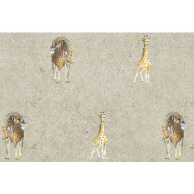 Papel de Parede Leão e Girafa