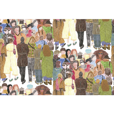 Papel de Parede MULTIDÃO - Branco