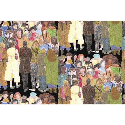 Papel de Parede MULTIDÃO - Preto